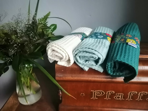Vaflové utěrky.....kytičky — foto 4