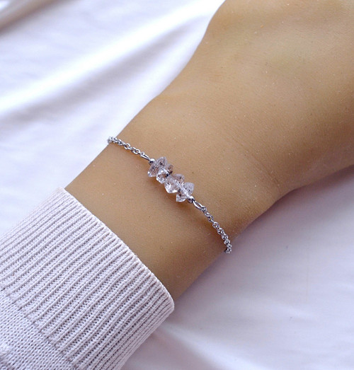 DIAMANT HERKIMER*náramek z chir. oceli — foto 4