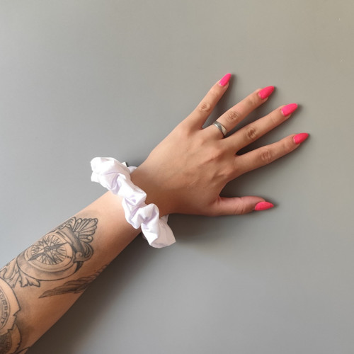 Scrunchie gumička bílá L - klasik — foto 3