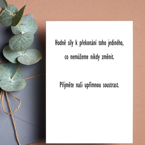 Kondolence s textem uvnitř — foto 2