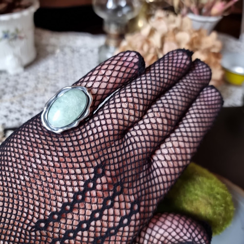 Prsten "Blue-gray" - Beryl, Ag 925/1000 — foto 6