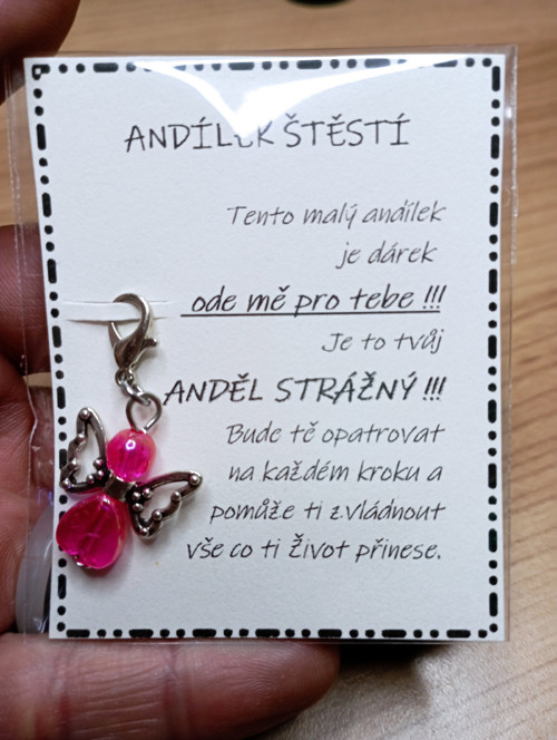 664 - Anděl strážný (tm. růžový) — foto 2