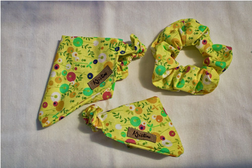Scrunchie gumička - žlutá — foto 3