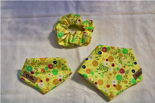 Scrunchie gumička - žlutá — foto 2