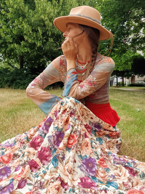 Maxi Sukně Vintage Květy — foto 4