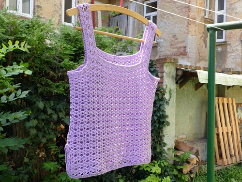 Lila bavlněný top — foto 5