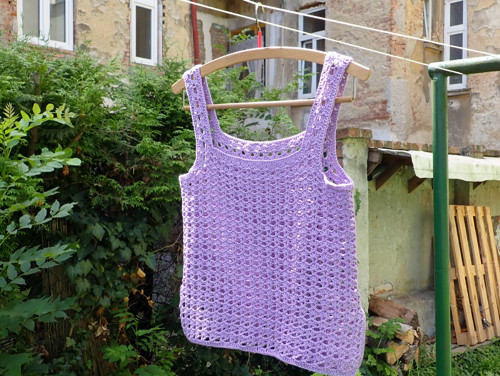 Lila bavlněný top — foto 6