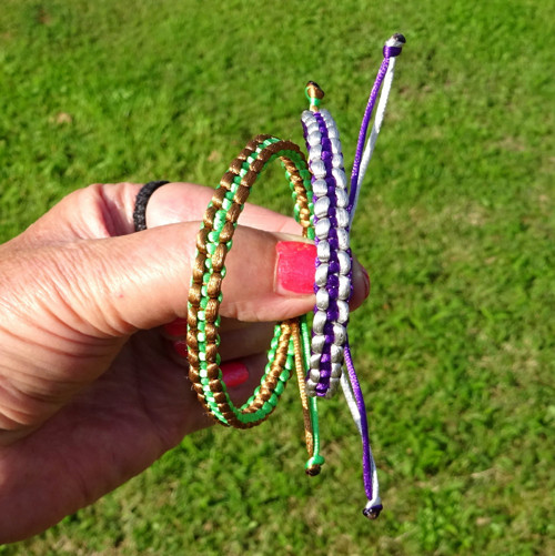 Náramek * macramé * DVĚ BARVY saténový — foto 4
