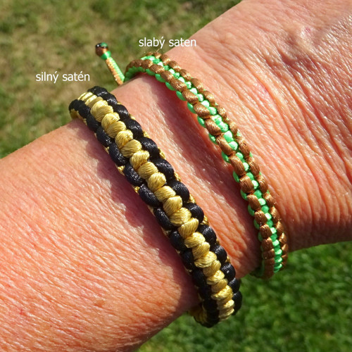 Náramek * macramé * DVĚ BARVY satén silný — foto 2