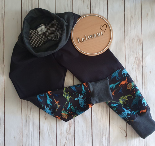 Jarní/podzimní softshell kalhoty černá/dino — foto 3