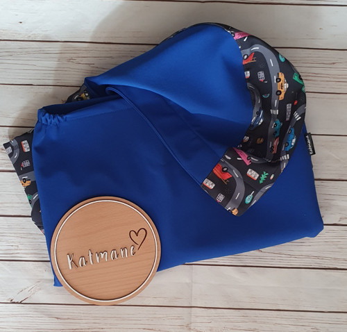 Softshellová zimní bunda dětská kr. modrá/auta — foto 3