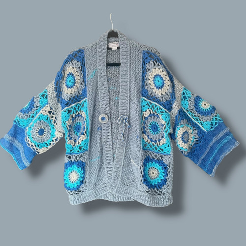 Pletený a Háčkováný cardigan — foto 3
