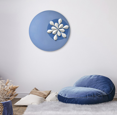 Modrobílý porcelánový obraz - Purely Flow — foto 6