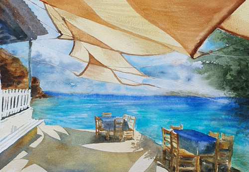 Akvarel A3 "Taverna Hiona" — foto 3