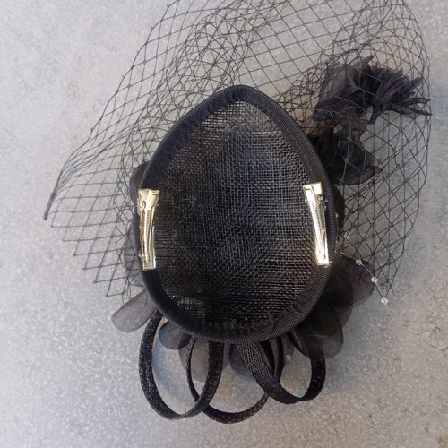 Black Fascinator Sinamay — foto 6