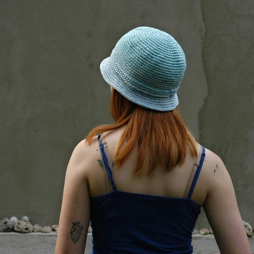 Klobouk Cloche modravý — foto 4
