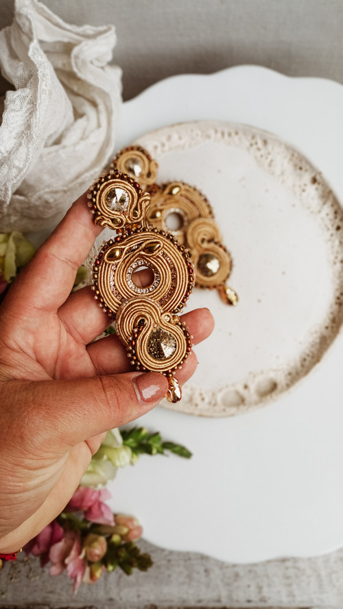 Mocha mousse spirals - sutaškové náušnice — foto 4
