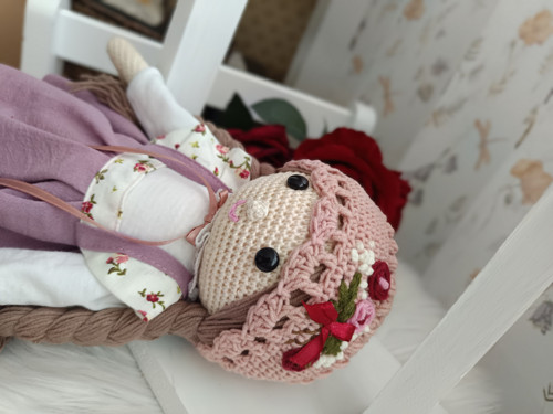 Háčkovaná bábika - ľanová — foto 4