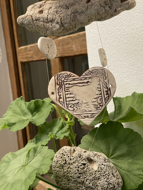 Závěs Velké Srdce Driftwood — foto 2