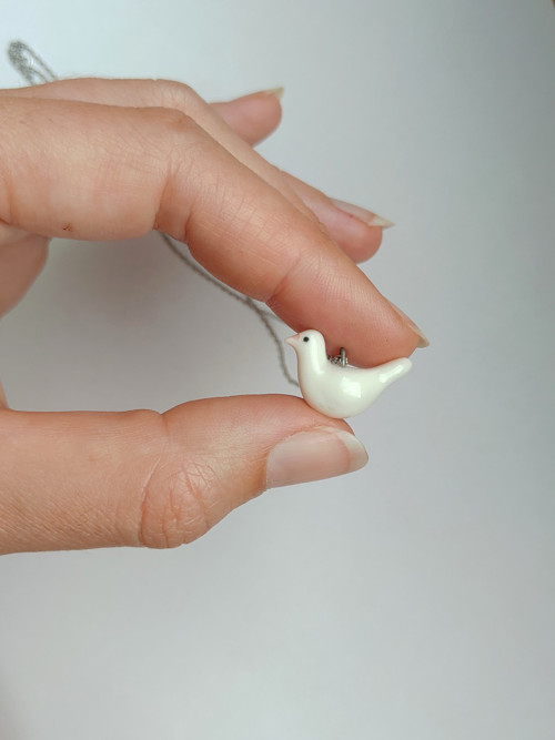 Přívěsek holubice porcelánová — foto 2