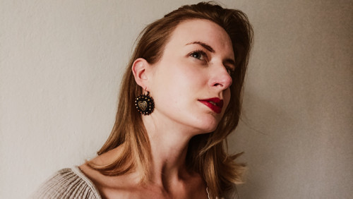 Mexican hearts n.4- vyšívané náušnice — foto 5