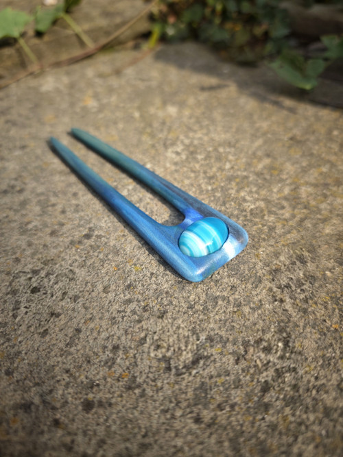 Modrá jehlice s achátem — foto 2