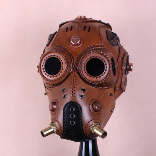 Steampunk přílba, Kožená přílba — foto 4