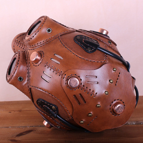 Steampunk přílba, Kožená přílba — foto 5