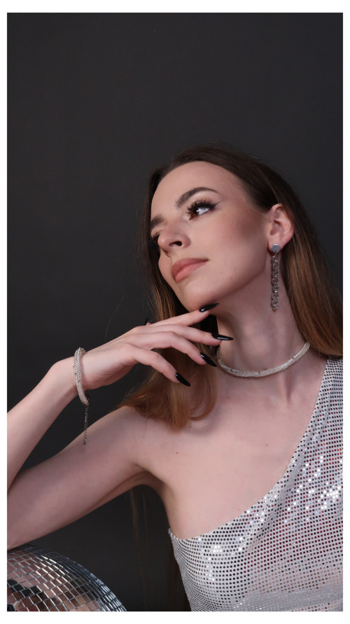 Dlouhé elegantní náušnice řetěz — foto 2