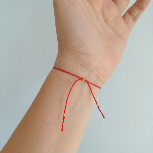 Náramek BASIC SILK (-) Luxury 24K Gold ed. - red — foto 3