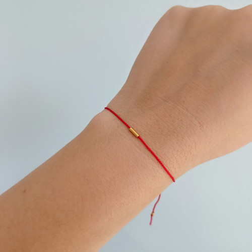 Náramek BASIC SILK (-) Luxury 24K Gold ed. - red — foto 2