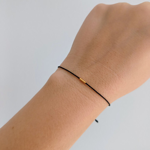 Náramek BASIC SILK (-) Luxury 24K Gold ed. - black — foto 2