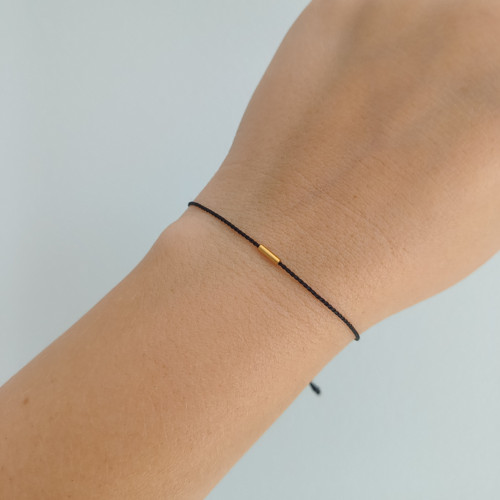 Náramek BASIC SILK (-) Luxury 24K Gold ed. - black — foto 3