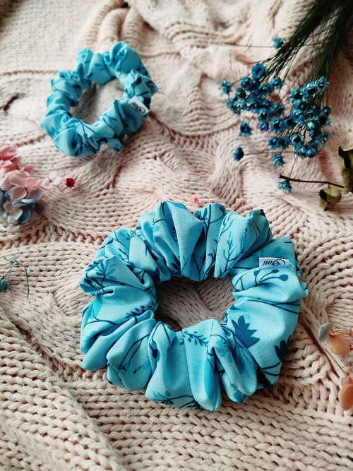 Gini HEDVÁBNÁ scrunchie M- TURQUOISE — foto 4