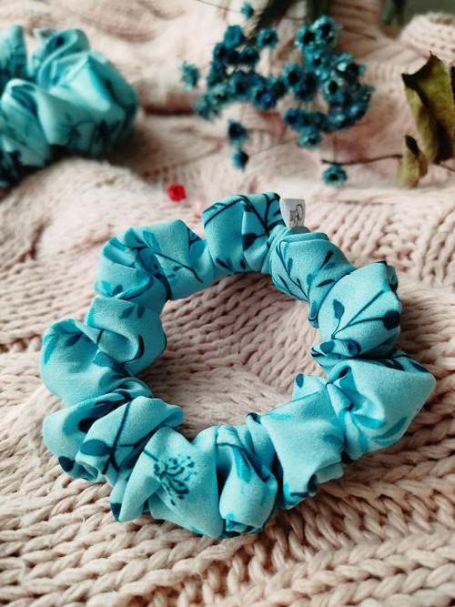 Gini HEDVÁBNÁ scrunchie S - TURQUOISE — foto 2