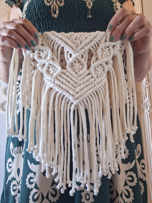 Boho kabelka LuLu / krémová — foto 4