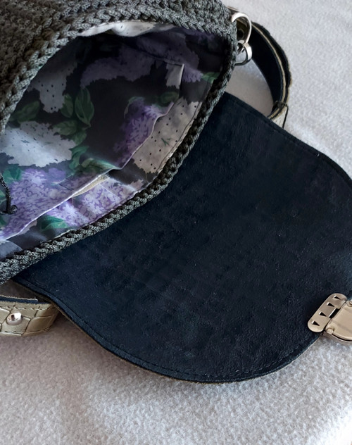 Elegantní háčkovaná kabelka Khaki. — foto 4
