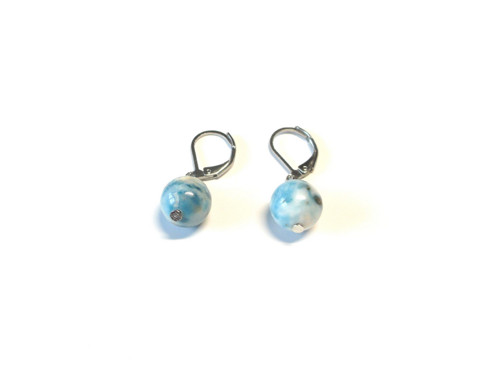 Larimar - náušnice z minerálů — foto 2