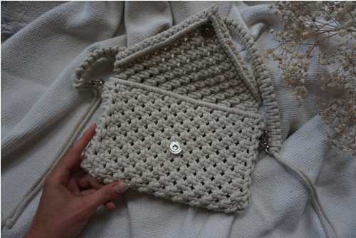 Macramé kabelka Linen (M) — foto 6