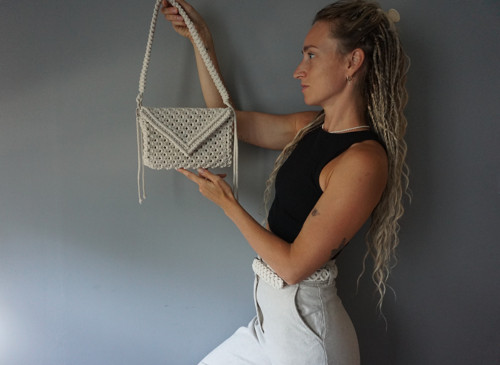 Macramé kabelka Linen (M) — foto 3