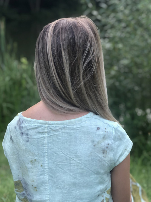 Světle modré lněné šaty — foto 3