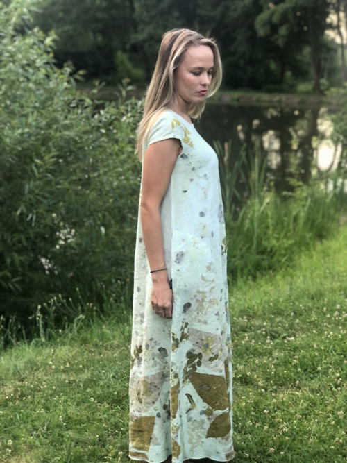 Světle modré lněné šaty — foto 6