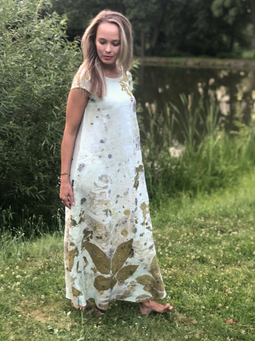 Světle modré lněné šaty — foto 5