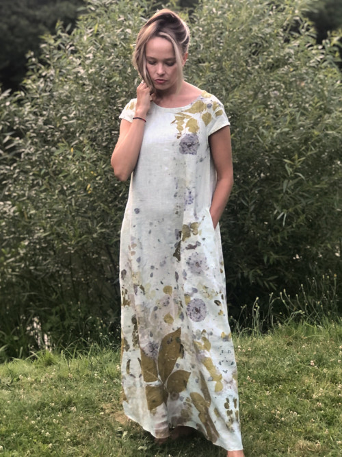 Světle modré lněné šaty — foto 4