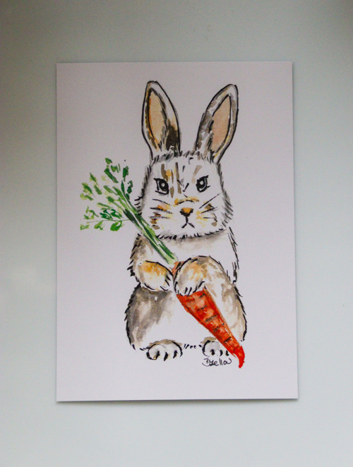Print/přání králíček s mrkví — foto 3