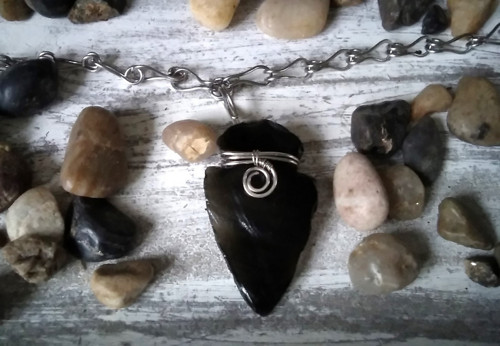 Pánský náhrdelník / Amulet s Obsidiánem — foto 2