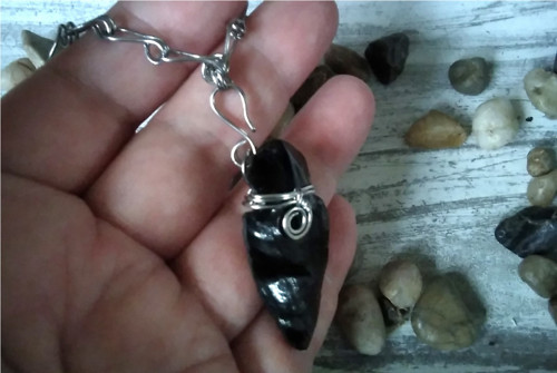Pánský náhrdelník / Amulet s Obsidiánem — foto 3