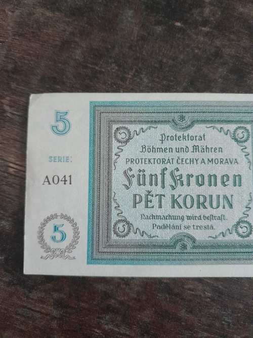 5 korun 1940 protektorát — foto 3