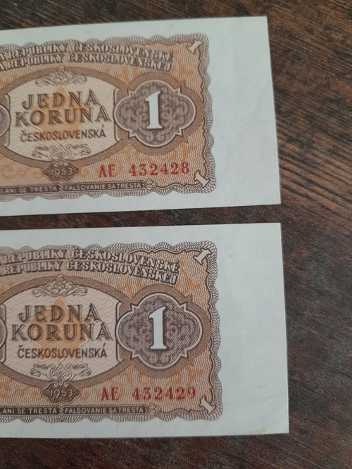 1 koruna 1953 postupka — foto 2