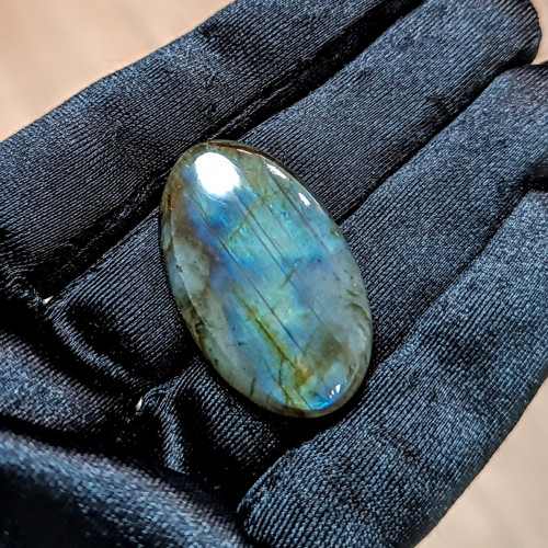 Labradorit, ID 5077, 36x21 mm - výprodej — foto 2